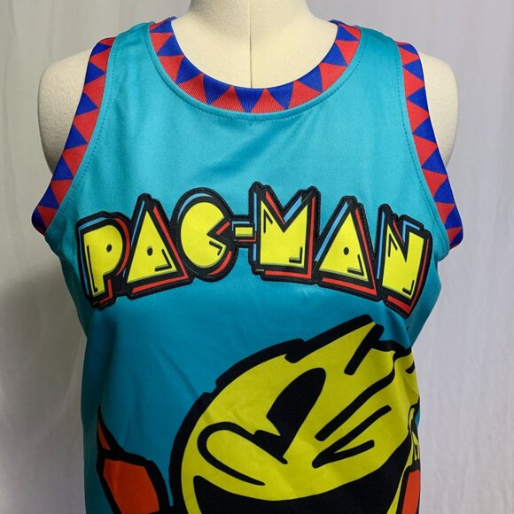 Headgear Classics Basketball Jersey Pac-Man 1980 Puck Man Blue Mens 2XL XXL - Picture 2 of 8